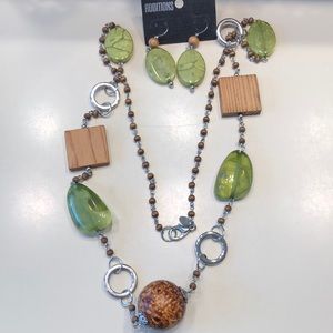 Chicos Beaded necklace and earring set